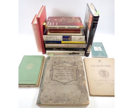 A box of books on antique metalwork, silver, bronze, pewter etc
