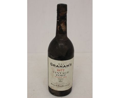 A Bottle Of W&J Graham's Vintage Port 1977 Bottled In 1979Bottle Is In Good Overall Condition, Still Sealed With Signs Of Bin