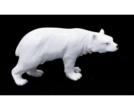 A mid 20th Century&nbsp;Continental porcelain model of a Polar Bear, unmarked probably Metzler Ortloff, stamped 1340 to under