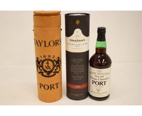 Three Bottles Of Port To Include A Bottle Of Taylors 20 Year Old Tawny Port, A Bottle Of Graham's Late Bottled Vintage Port 2