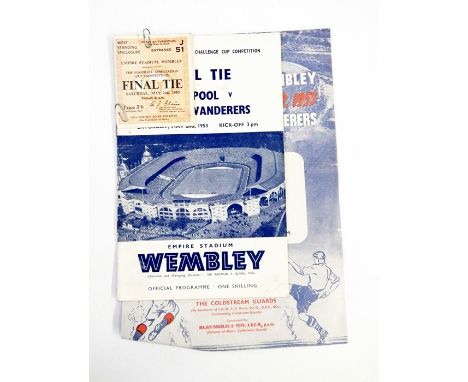 Two albums of football progammes, ticket stubs, FA Cup Final 1953 tie Liverpool v Bolton Wanderers, Nicky Jennings Notts Fore