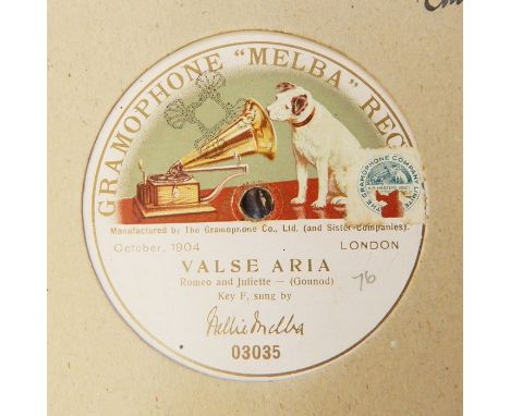 Melba, Nellie ten 12" records (03020, 03025, 03029, 03031, 03034, 03047, 03049, 03070, 03071, 03072, lilac label G&T's and an