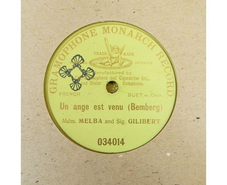 12" vocal records viz:- Melba & Gilibert (034014 and 054128), Ruffo (2.052199), handwritten label, Caruso & Alda (054007 Verd