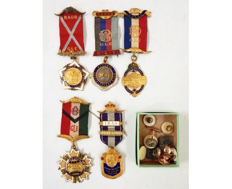 Quantity of RAOB silver gilt, enamel and various concerning hierarchy, Indian and other lodges and a small quantity of silver
