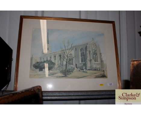 John R. Pretty, limited edition print of a church, 67/200