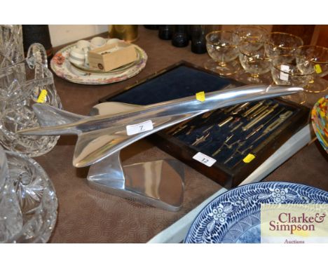 A stainless steel model of Concorde