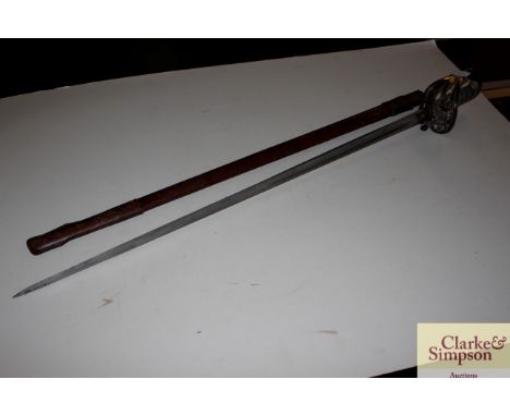 Holt &amp; Sons London, a dress sword in leather scabbard