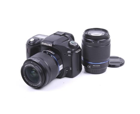 A Samsung GX 1S Digital SLR camera outfit. With two lenses; a D-Xenon 18-55mm f3.5-5.6 Schneider-Kreuznach and a D-Xenon 50-2