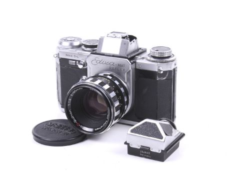 A Wirgin Edixa-Mat Reflex Mod D-L 35mm SLR camera. Chrome. Serial No. 347632. With a Steinheil Munchen 55mm f1.9 Auto-D-Quino