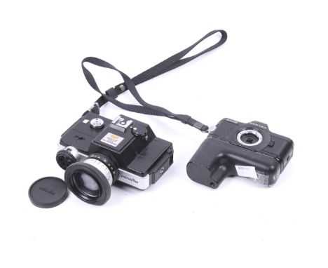Two 110 sub-miniature SLR cameras. To include a Minolta 110 Zoom with a 25-50mm f4.5 Rokkor lens and case, together with an A