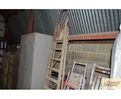 A wooden step ladder