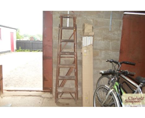A wooden step ladder