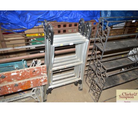 A folding aluminium ladder