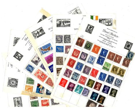 Commonwealth Stamp collection 25 loose album pages countries include Australia, Canada, Ireland, GB, India, Malta, New Zealan