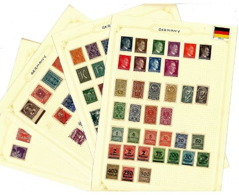 European stamp collection 7 loose album pages countries include Germany, Ukraine and Baden.. Good condition. We combine posta