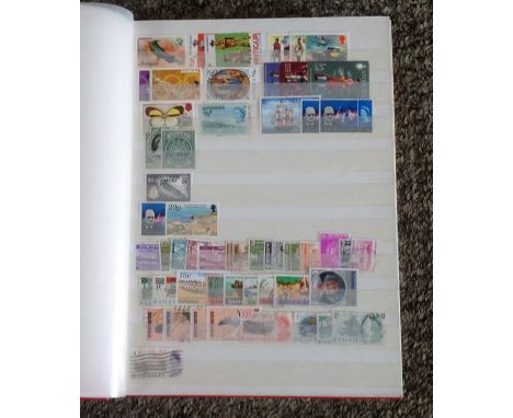 GB and Commonwealth stamp collection housed in large red stockbook 32 pages full of interesting stamps.. Good condition. We c