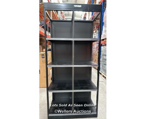 BLACK METAL SHELF TOWER / 195.5CM H X 91 W X 47CM D