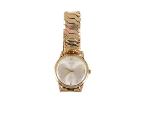 Walker - a gentleman's yellow metal 17 jewel wrist watch, circular light champagne baton dial with quarter Arabics in a 33mm 