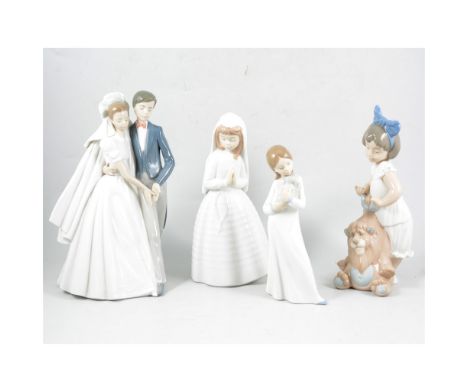 Eight Nao figurines including The Bride and Groom, model 1247, 27cm (8).