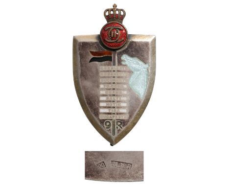 Breast Badge, silver, hallmarked "SILBER, 900", one side enameled, multipart construction, with large pin, M.S.B.R. 305. Inte