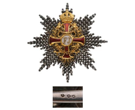 Grand Commander's Star, 2nd Class, instituted in 1849. Breast star, 70 mm., with chiseled and pierced rays, the shorter, of t