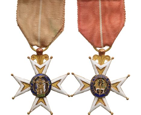 Knight's Cross, Louis Philippe I (1830-1848) Type, 3rd Class, instituted in 1693. Breast Badge, 44x38 mm, GOLD, enameled, bot