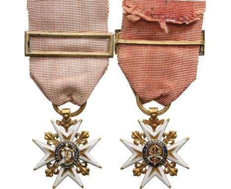 Knight's Cross, Louis XVI (1774-1792) Type, 3rd Class, instituted in 1693. Breast Badge Reduced Size, 32x27 mm, GOLD, both si