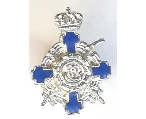 Knight 's Cross with Swords, 2nd Model (1938). Breast Pin, 13x10 mm, Copper silvered, reverse fixation with 2 pins. Mint stat
