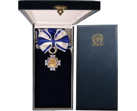 Grand Cross Badge, instituted in 1954. Sash Badge, 88x59 mm, Silver and gilt Silver, both sides enameled, original suspension