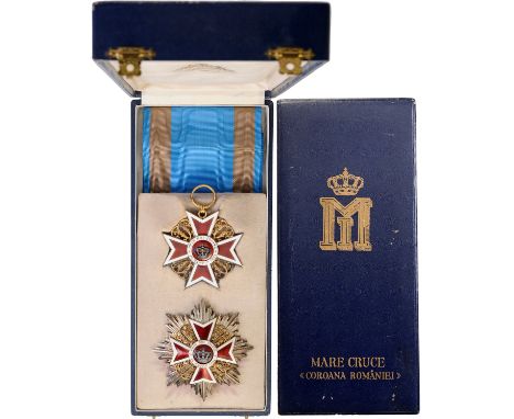 Grand Cross Set, 1st Type, Civil. Sash Badge, 70 mm, Silver gilt, maker's mark "JRF - Joseph Resch Fils", hallmarked "ARG", e