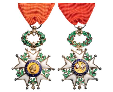 Knight`s Cross, 4th Republic (1951-1958), 5th Class, Luxury Model. Breast Badge, Silver, 41 mm, French hallmark "boar`s head"