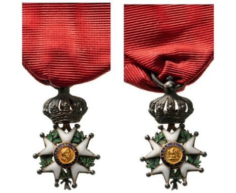 Knight`s Cross Miniature, 2nd Empire (1852-1870). Breast Badge, Silver, 15 mm, enameled, central medallions GOLD, enameled, o