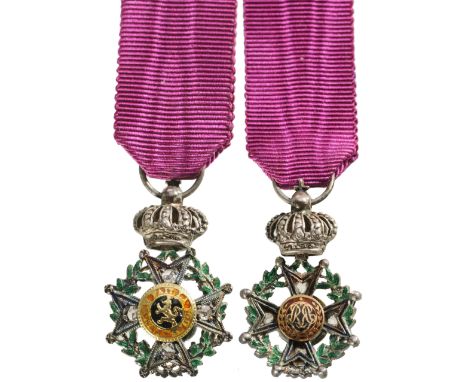 Knight's Cross Miniature, 5th Class, instituted in 1832. Breast Badge, 24x15 mm, GOLD, Brilliants and Silver, both central me