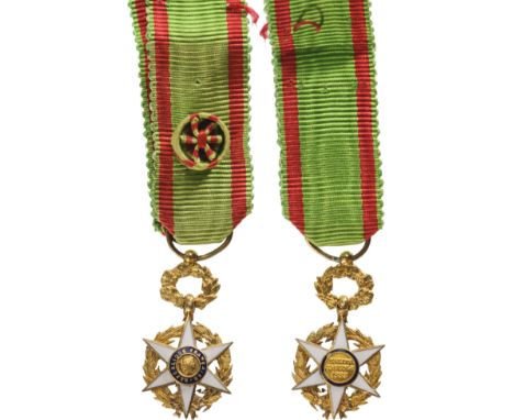 Officer`s Cross, Luxury Model, instituted in 1883. Breast Badge Miniature, 20x11 mm, Gold, both central medallions GOLD ename