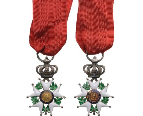 Knight's Cross, 2nd Empire (1852-1870), instituted in 1802. Breast Badge, 47x31 mm, Silver, enameled, gold centers, original 