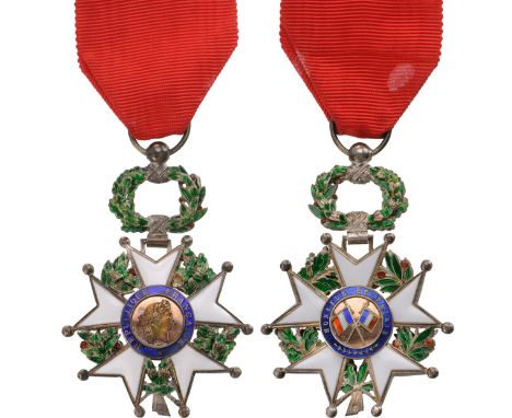 Knight`s Cross, 4th Republic (1951-1958), 5th Class, Luxury Model. Breast Badge, Silver, 63x42 mm, both sides enameled, both 