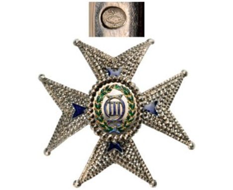 Commander of the Number Star, 2nd Class, instituted in 1771. Breast Star, 61 mm, Silver with brilliant cut rays, partially re