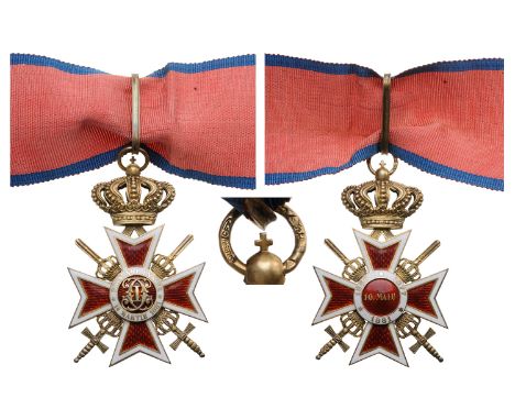 Commander 's Cross, 2nd Model (1938), for Military in Time of War. Neck Badge with Swords, 71x48 mm, Silver, hallmaked "SILBE