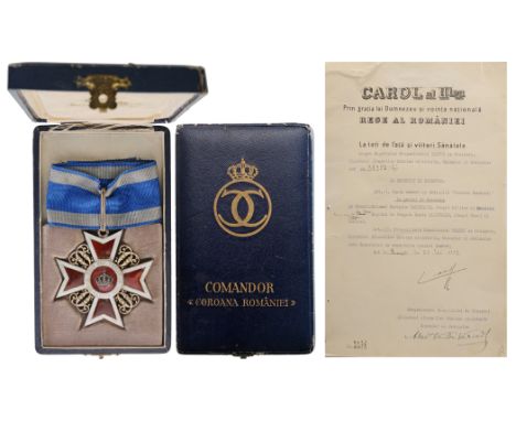 Commander 's Cross, 1st Model, Civil. Neck Badge, Silver gilt, hallmarked, maker 's mark "K.F. (Kretly Freres), II dolphins",