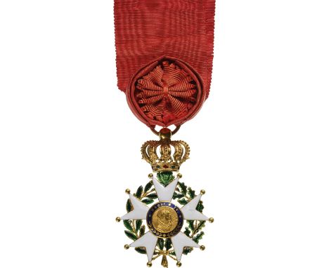 Officer`s Cross, Louis Philippe King Period (1830-1848), 4th Class, instituted in 1802. Breast Badge, 57x43 mm, GOLD, 21.3 g,