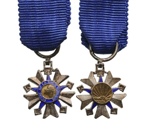 Knight`s Cross. Breast Badge Miniature, 14 mm, Silver, both sides enameled, central medallion silver, original suspension rin