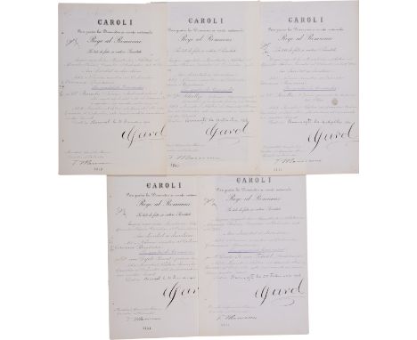 Commander 's Crosses, 1st Model, Civil. Awarding documents to an Austrian officer, Romanian prosecutor, German school Directo