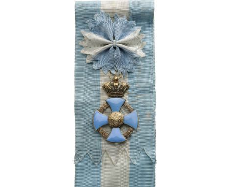 Grand Cross Badge, 2nd Model, Civil, instituted in 1935. Sash Badge, 85x57 mm, gilt Silver, hallmarked â€šÃ„Ãºcrown", concave