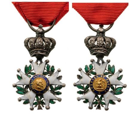 Knight`s Cross Miniature, 2nd Empire (1852-1870). Breast Badge, Silver, 21 mm, both sides enameled (numerous chips in the ena