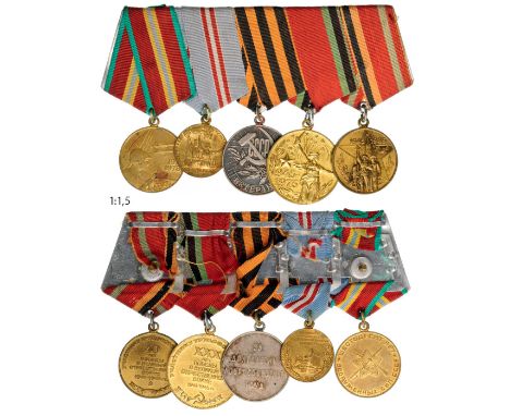 60 Years Jubilee of the Army, replaced medal, Veterans of Labor, 30 Years Jubilee Medal for the Victory in the Great Patrioti