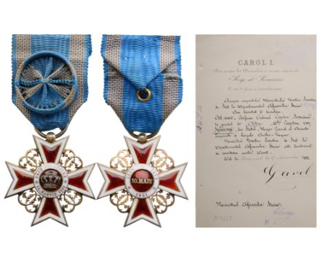 Officer 's Cross, 1st Model, Civil. Breast Badge, 47 mm, gilt Silver, maker's mark "KF-Kretly Freres", Austrian hallmarked "3