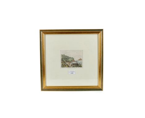 LOUIS AUGUSTE DE SAINSON, CASES A L'ANSE DE L'ASTROLABE lithograph 10cm x 13cm Mounted, framed and under glass
