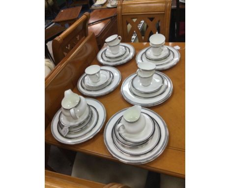 ROYAL DOULTON PART TEA SERVICE, along with Doulton dining plates