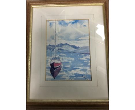 DAVID MUNRO, BEN NEVIS IN THE DISTANCE, colour print, mounted, framed and under glass, 30cm x 25cm overall, along with three 