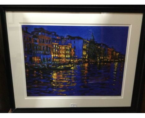JOHN MACKIE (SCOTTISH b 1953 - ), VENICE V print on paper, signed in pencil Mounted, framed and under glass 64.5cm x 79cm ove